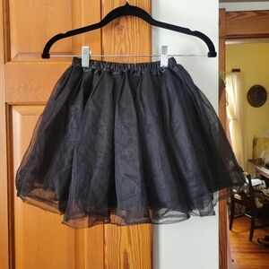 3 Layer Black Tulle A-Line Tutu Skirt - Women's Flared Skirt Small